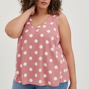 Torrid Challis rose polkadot tank